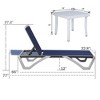 Kozyard Alan Adjustable Patio Chaise Lounge Chair with Table– Full Flat Reclining Aluminum Frame with Durable Resin Legs - 3 of 4