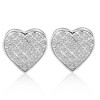 Pompeii3 1/4 Ct Diamond Heart Studs Screw Back Earrings White or Yellow Gold 10.5mm Wide - 3 of 4