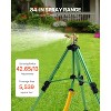 VEVOR Impact Sprinkler on Tripod Base, 2 Packs, Heavy Duty Tripod Sprinklers with Brass Head & 3/4"NH Connector, 360 Degree Large Area, Green - 3 of 4