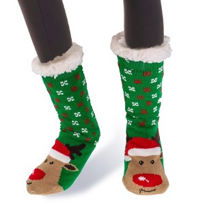 5 Star Super Deals Women's Thermal Fleece Lined Socks – Plush Fleece, Warm & Toasty Footwear – Non-Skid Gripper Bottom - 1 of 4