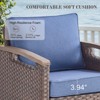POCASSY Swivel Patio Chairs Swivel Rocker Set of 2, Dark Brown Hand-Brushed Arms 360° Swivel Outdoor Chairs with All Weather Brown Wicker & 4" Cushion - 2 of 4