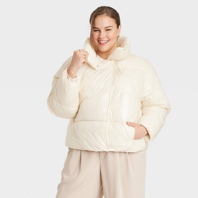 Women's Short Puffer Jacket - Ava & Viv™ Green 4x : Target