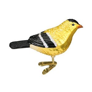 Old World Christmas Glass Blown Ornament for Christmas Tree, American Goldfinch - 1 of 2
