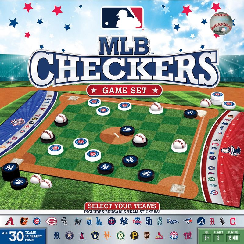 MasterPieces Officially licensed MLB League-MLB Checkers Board Game for Families and Kids ages 6 and Up, 1 of 7