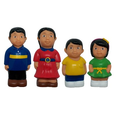 Multicultural Family Figures Set with Soft Vinyl Construction