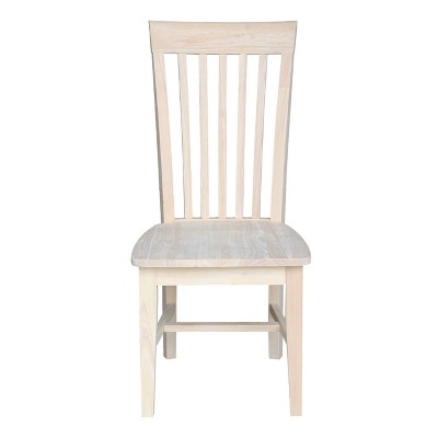 Set of 2 White High Slat Solid Wood Side Chairs