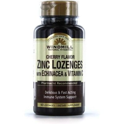 Windmill Zinc Lozenges With Echinacea+Vit-C Cherry Flvr 60ct