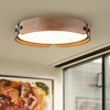 LLHZSY 16 1/2" Flush Mount Round LED Ceiling Light-Curved Walnut Wood Color Combination, 30W 3000K - 2 of 4
