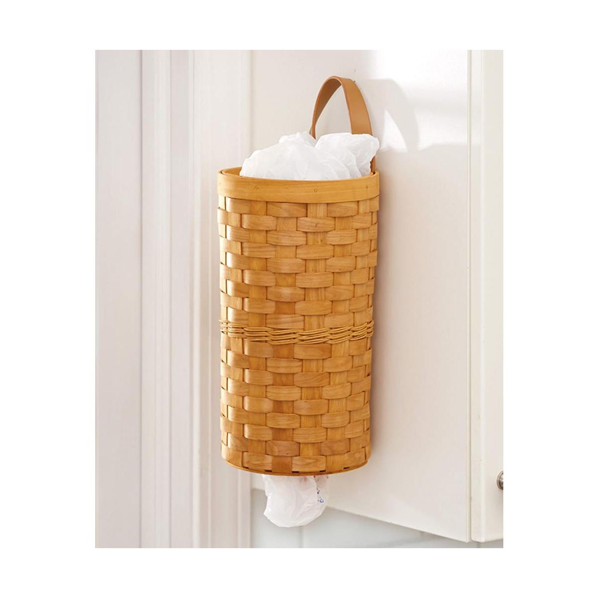 The Lakeside Collection Decorative Grocery Plastic Bag Dispenser - Woven Design -