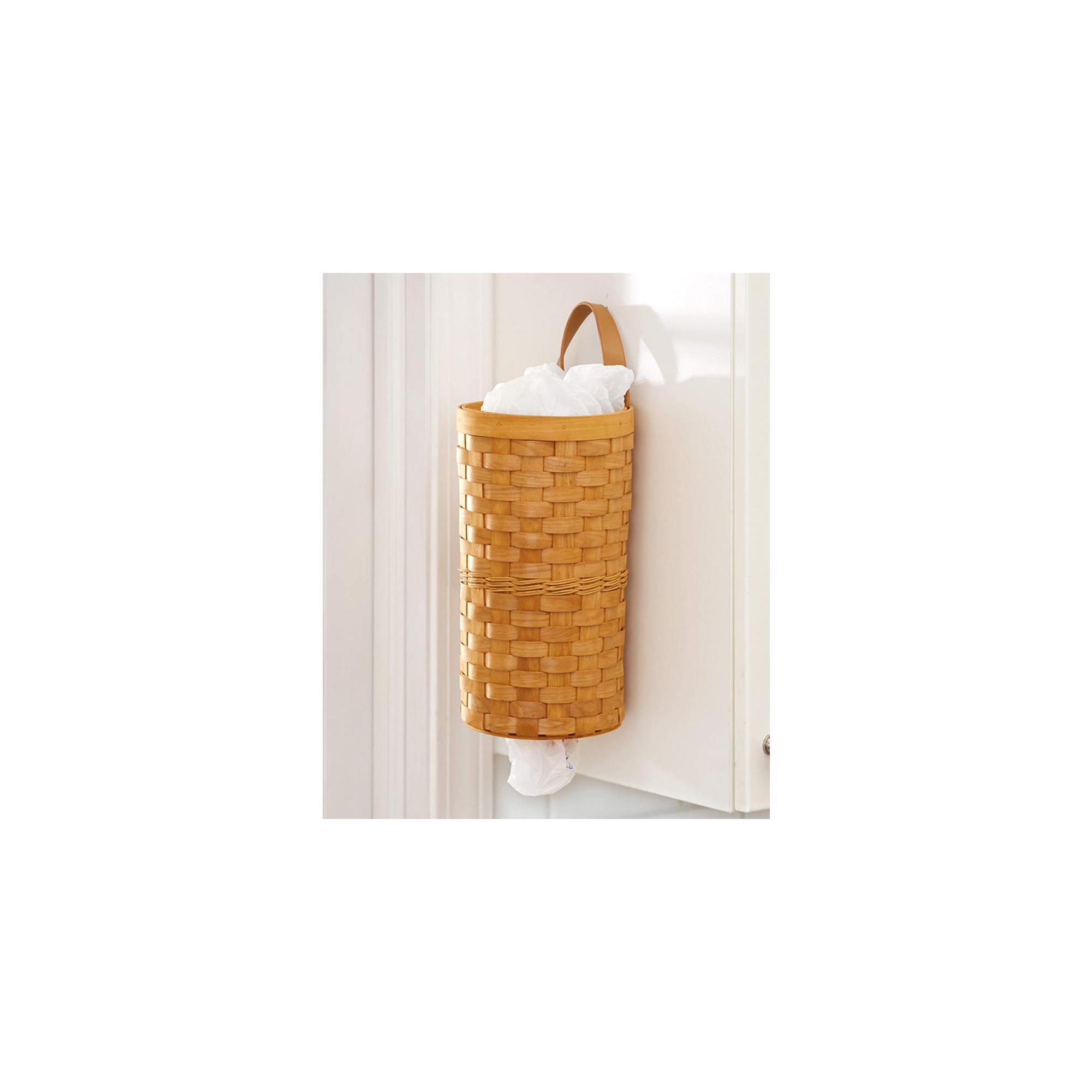 The Lakeside Collection Decorative Grocery Plastic Bag Dispenser - Woven Design - Natural Honey