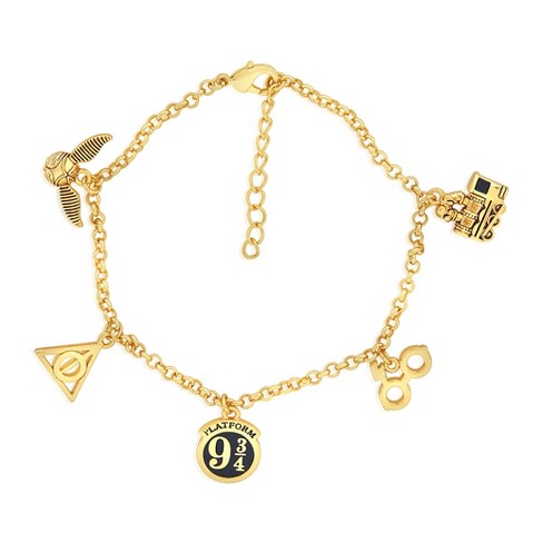 Harry Potter Womens Gold Plated Charm Bracelet, Platform 9 3/4 - 7'' :  Target
