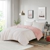 Shaggy Faux Fur Soft Luxury Reversible Comforter Set, All Season Luxury Petal Print Lightweight Cozy Bedding Set with Matching Sham & Pillow Cases - 2 of 2