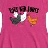 Girls' - Instant Message - This Kid Loves Chickens Fit & Flair Cap Sleeve Graphic Dress - 2 of 4