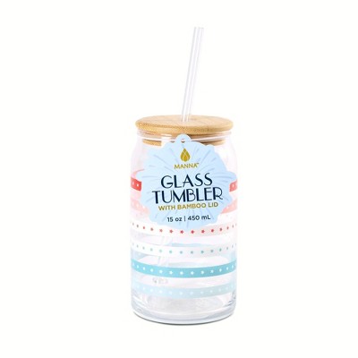 Manna 15oz Starry Stripe Glass Tumbler