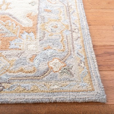 Elegant Gray 54" Hand-Tufted Wool Area Rug with Non-Slip Backing