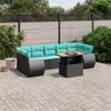 vidaXL Patio Sofa Set with Cushions Outdoor Furniture 8 Piece Poly Rattan - Black without storage - 2 of 4