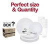 Smarty Had A Party White w/ Silver Rim Organic Plastic Wedding Set - 60 Sets - 3 of 4
