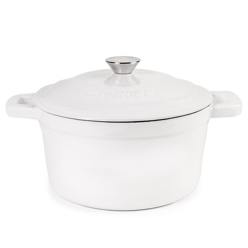 Lodge 7 qt. Enameled Cast Iron Oval Dutch Oven - Oyster White