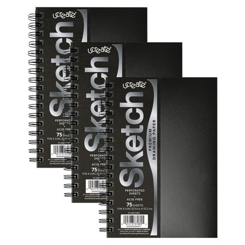 Ucreate Poly Cover Sketch Book, Heavyweight, 9 X 6, 75 Sheets, Pack Of 3  : Target