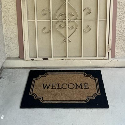 My Texas House Hello Natural/Black Coir Outdoor Welcome Doormat, 30 inch x 48 inch