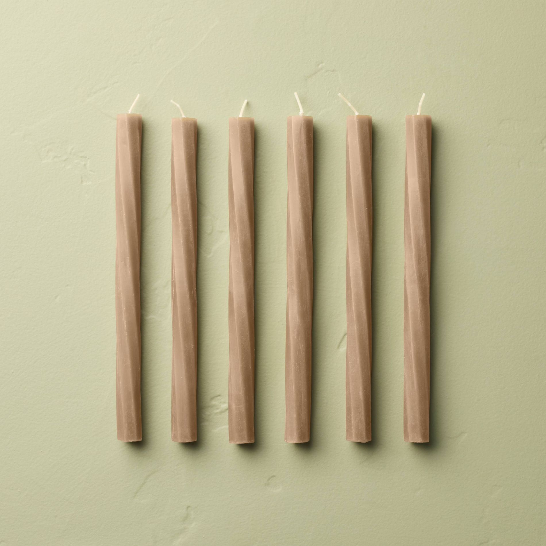 6pk 10" Soft Twist Taper Candles Brown - Hearth & Hand™ with Magnolia