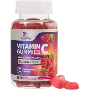 Zero Sugar Vitamin C Gummies - Immune Support & Antioxidant VitaminC Dietary Supplement - Vegan, Non-GMO, Dairy & Gluten Free C - 60 Gummies - 1 of 4