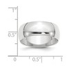 Black Bow Jewelry 7mm to 12mm 14K White Gold Half Round Standard Fit Band - 3 of 4