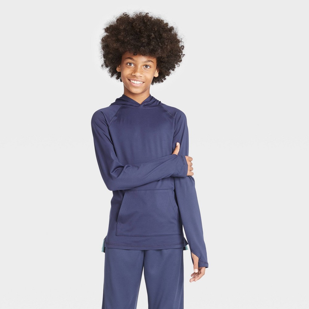 Boys' Soft Gym Pullover Hoodie - All in Motion Navy XS, Boy's, Blue was $22.0 now $15.4 (30.0% off)