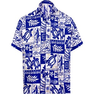 LA LEELA Men's Hawaiian Shirts Short Sleeve Button Down Shirt Mens Casual Shirts Holiday Tropical Beach Summer Party Shirts Funny - 1 of 4