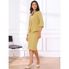 Allegra K Women's Office Work Collarless Blazer Pencil Skirt Business Suit Set 2 Pcs - 4 of 4