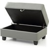Passion Furniture Nyla Gray Faux Leather Upholstered Storage Ottoman - 3 of 4