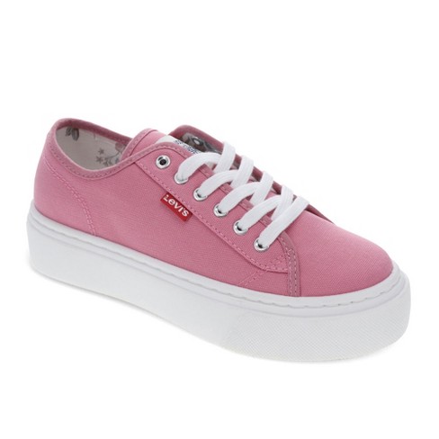 Levi's Womens Dakota Cvs Twill Lowtop Casual Lace Up Sneaker Shoe, Rose ...