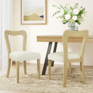 Upholstered Dining Chair Set of 2 Modern Contemporary with Rubberwood Frame & Open Back for Dining Room Kitchen-Baofuwish - 1 of 4
