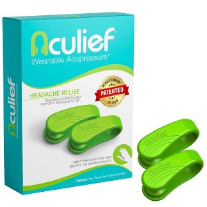 Aculief Acupressure Headache, Migraine, Tension Relief - Clip - Supporting Headache Relief 2 Pack - (X-Small/Kids Green) - 1 of 4