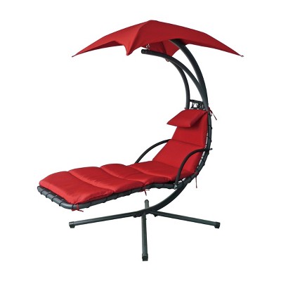 Hanging Steel Lounge Chair - Red - Backyard Expressions