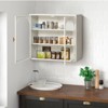27.56" Double Glass Door Wall Cabinet With Featuring Three-tier Storage Modern Storage Cabinet - 3 of 4
