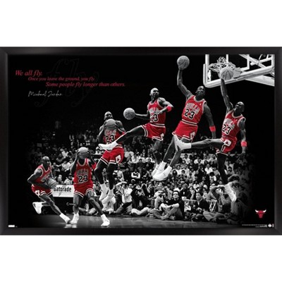 Xianrenge Poster Canvas Painting Abstract Michael Jordan Poster Fly Dunk  Basketball Wall Art No Frame