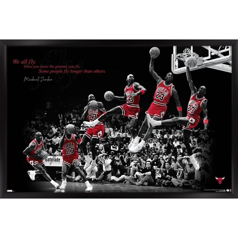 Trends International Michael Jordan - Fly Framed Wall Poster Prints, 1 of 7