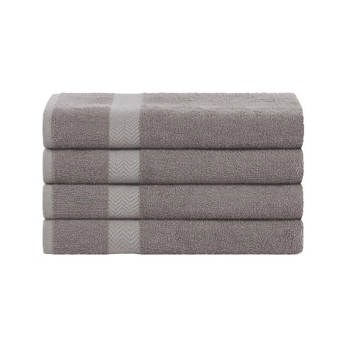 Eco-friendly Absorbent 4-piece Bath Towel Set, Charcoal - Blue Nile ...