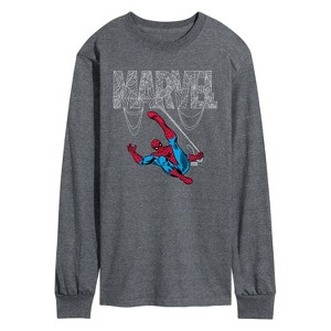 Men's - Marvel - Logo Web Spider-Man Long Sleeve Graphic T-Shirt - 1 of 3