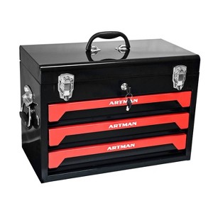 Belatt 3-Drawer Portable Tool Cabinet - Ball-Bearing Slides, 15KG/Drawer, Powder-Coated Steel, Dual Side Handles & Key Lock - 1 of 4