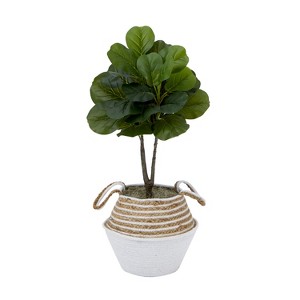 HomeStock  3 ft. Artificial Fig Tree in Basket for Indoor/Outdoor - 1 of 4