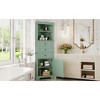 ORRD Green Triangle Cabinet, Corner Storage with 3 Drawers & Adjustable Shelf, Tall Bathroom Kitchen Organizer - 4 of 4