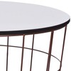 vidaXL Scandinavian Style Coffee Table, Gold Metal Frame with White Round MDF Top - 4 of 4
