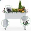 VisioGear Raised Garden Bed, Rectangle Planter with 4 Wheels, Mobile Garden Planter for Backyard, Grey, 48"*24"*33" - 4 of 4