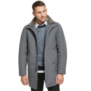 Calvin Klein Mens Detachable Faux Rabbit Fur Coat - 1 of 1
