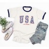 Simply Sage Market Women's USA Varsity Stars Short Sleeve Ringer Tee - 2 of 3