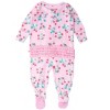 RuffleButts SoftSnooze Baby Girls Ruffle One Piece Footie Pajama - 2 of 4