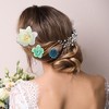 Unique Bargains Women's Fake Flowers Hair Clips Blue 23 Pcs - 3 of 4