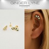Green Marquise CZ Flat Back Earrings for Cartilage Upper Lobe Gold Plated Sterling Silver 1 pair by Ginger Lyne - 2 of 4